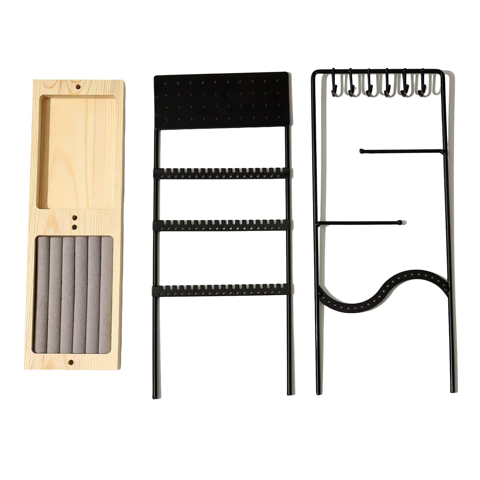 HDOYTXXM Fashionable Jewelry Organizers Stand Necklace Holder with Sturdy Earring Storage Solution and Natural Wood Tray Jewelry Display Stand