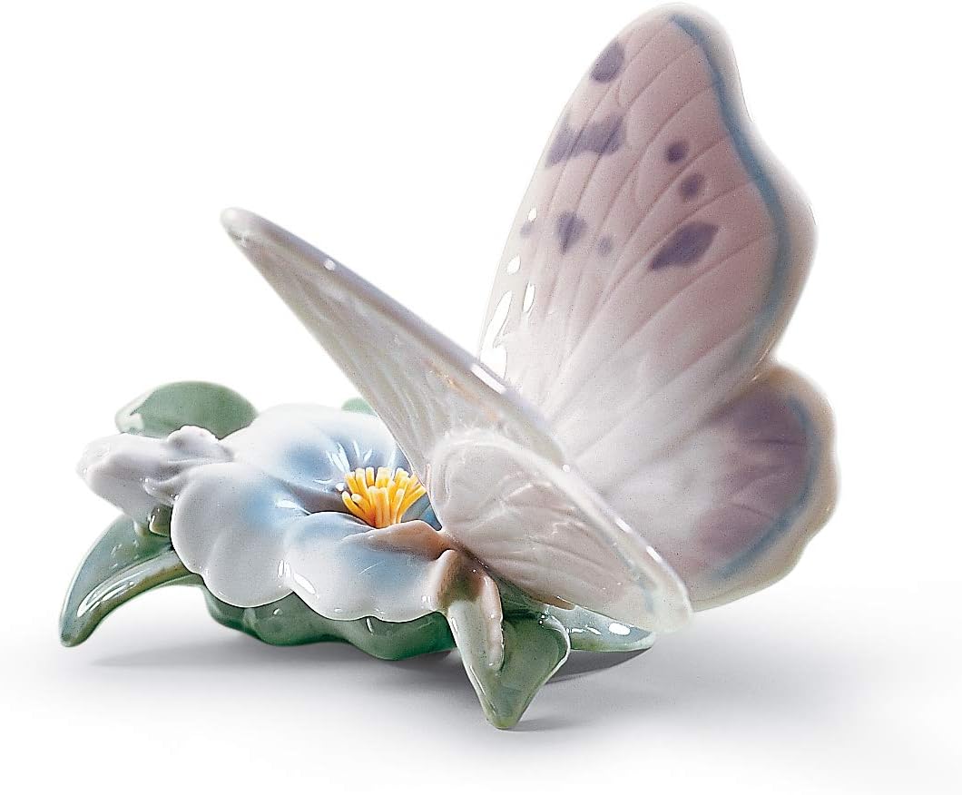 Refreshing Pause Butterfly Figurine. Porcelain Butterfly Figure.