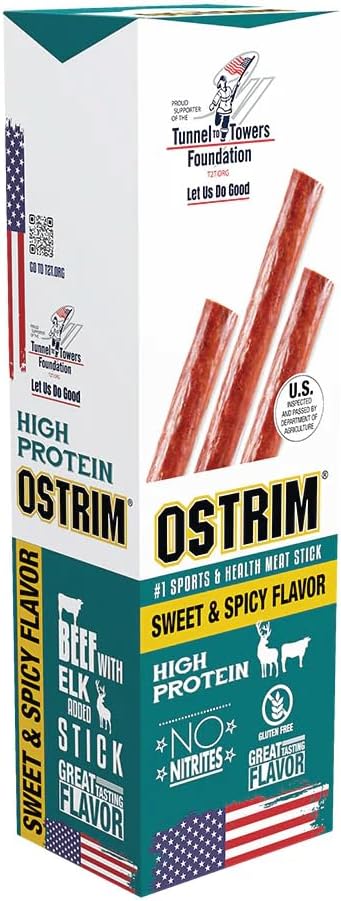 (1.5oz) Beef & Elk High Protein Snack Stick, (Sweet & Spicy Flavor), (1 Pack of 10)