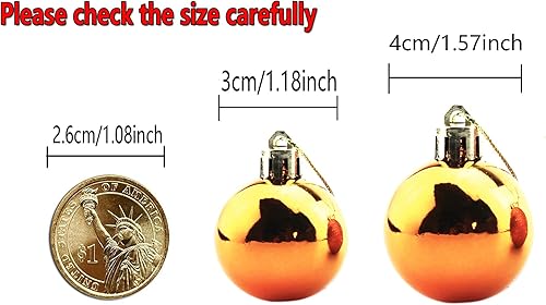 Miniatura 6 de Bestjybt - Paquete de 24 esferas navideñas irrompibles para decorar arbolitos y fiestas navideñas incluyen ganchos para colgarlas