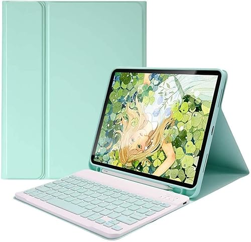 Miniatura 8 de Teclado a color para Galaxy Tab S6 Lite de 10.4 pulgadas modelo 2020 SM-P610P615 funda de teclado bonita funda desmontable inalámbrica Bluetooth