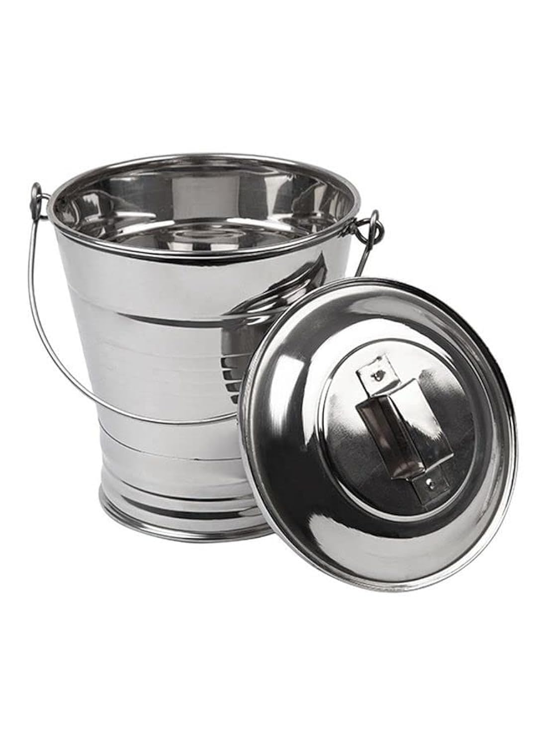 Ayda Stainless Steel Bucket With Lid Silver 3L