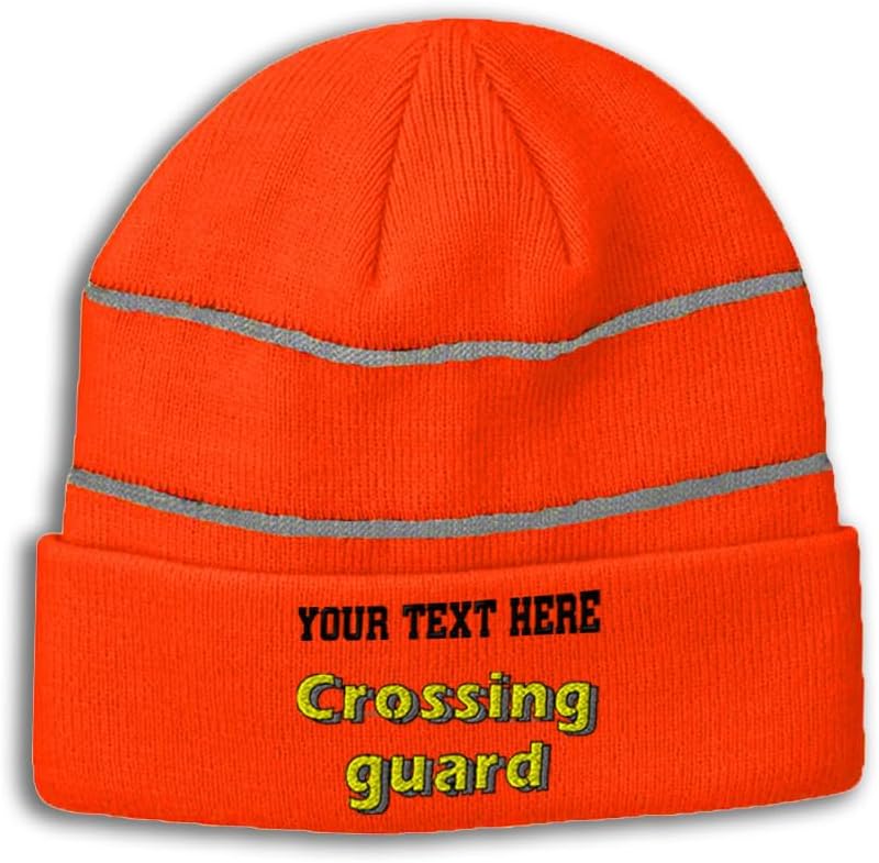 Custom Reflective Beanie Crossing Guard High Visibility Running Gear Skull Cap for Men & Women 1 Size