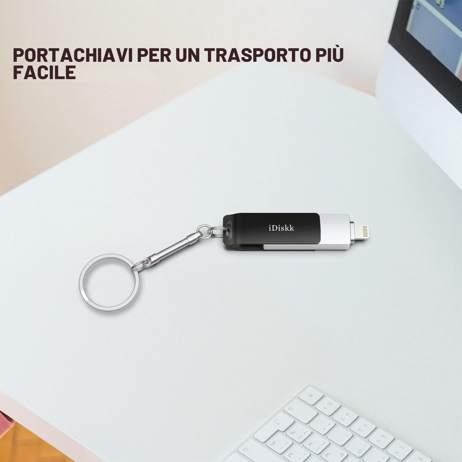 【Certificato MFi】 iDiskk 512 GB 2 in 1 tipo C a Lightning iPhone Photo Stick, memoria USB-C a iPhone, chiavetta USB iPhone funziona con telefoni USB-C, iPhone/iPad, Mac e computer