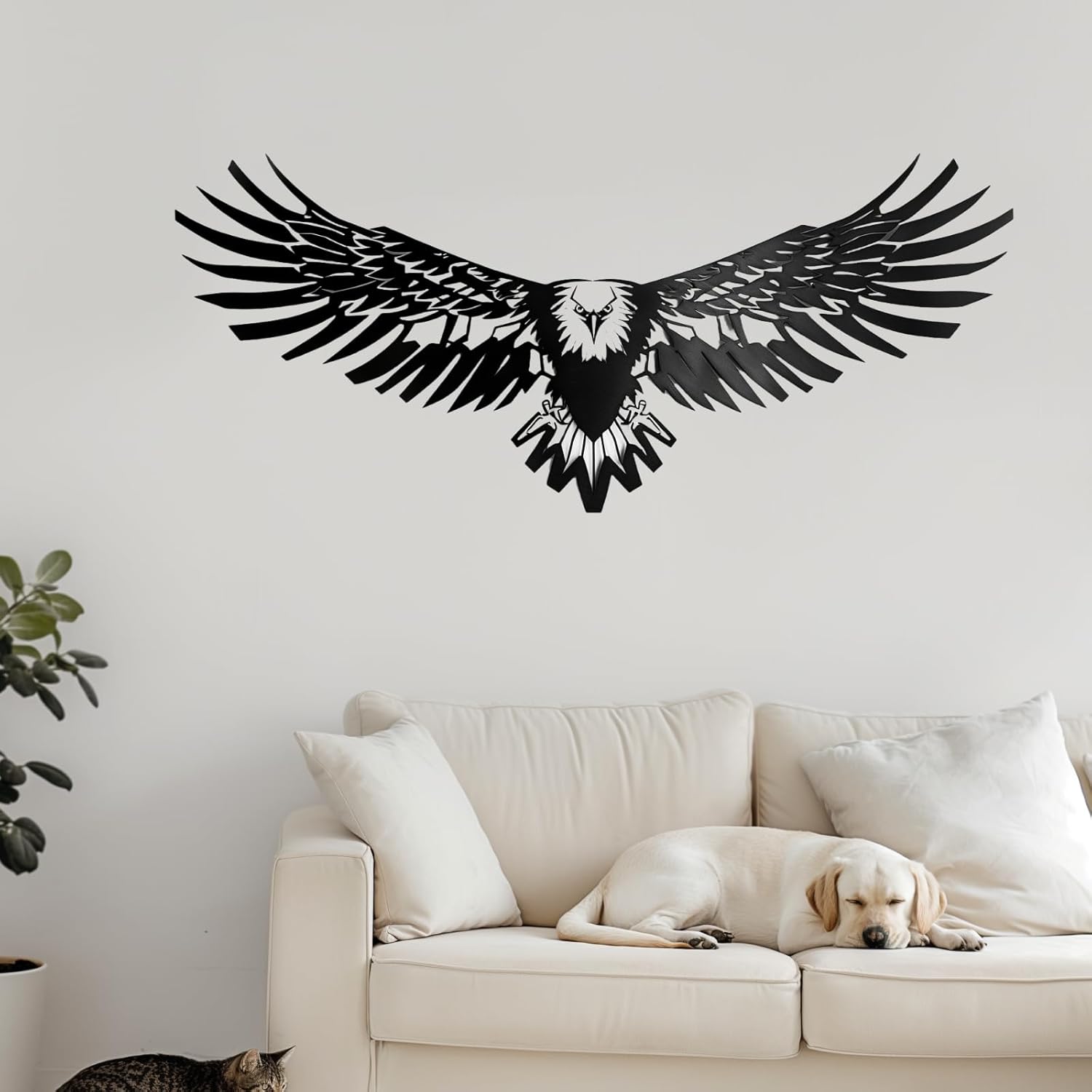 XXQ Metal Eagle Wall Decor Rustic Bald Eagle Wall Art for