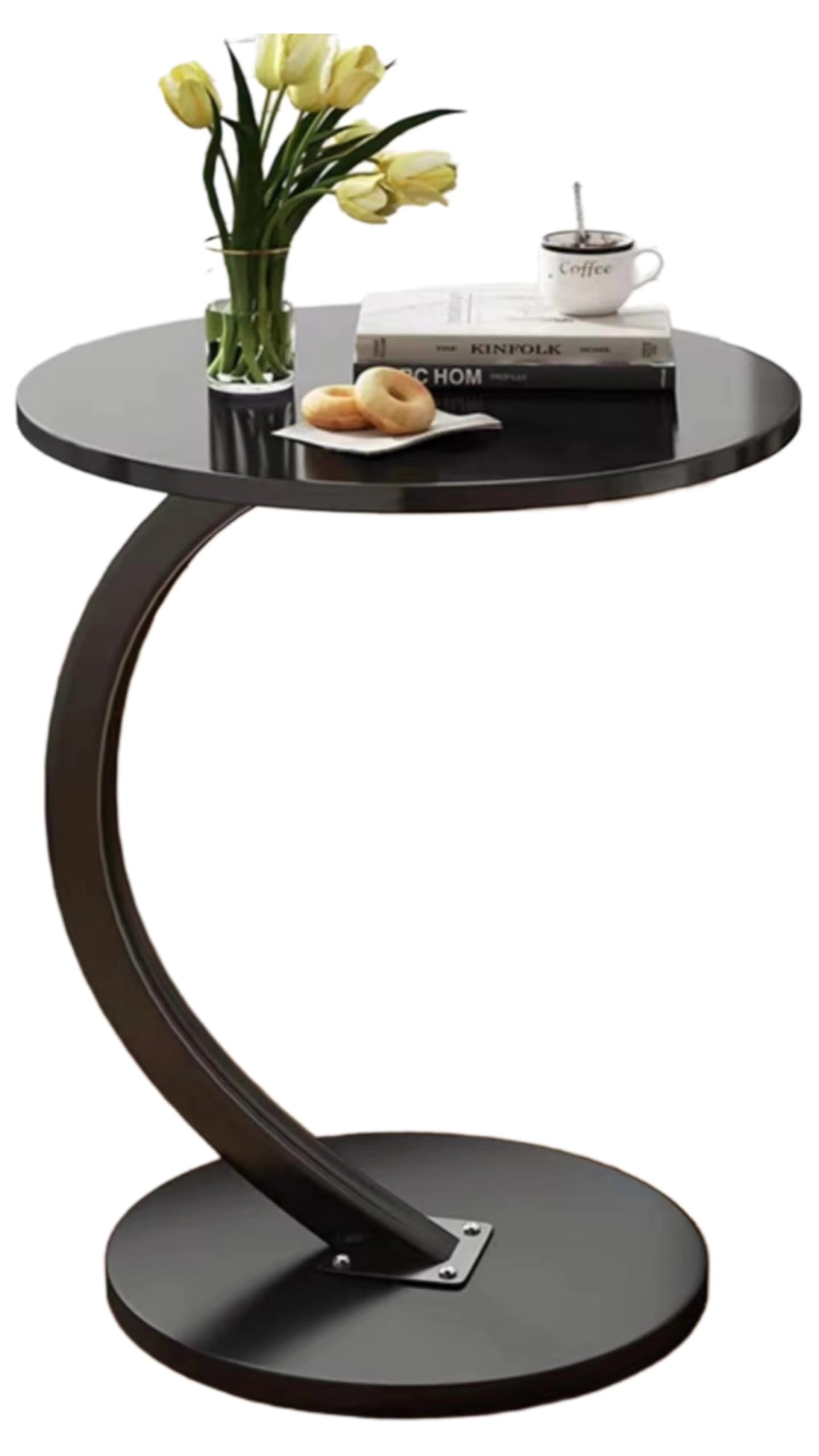 Bijzettafel rond hout olijfgroen 30 cm - salontafeltje-bijzettafeltje