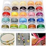 Photo Gallery zephyrhome 25 rotoli di filo cerato colorato braccialetti e gioielli fai da te - cordoncino in poliestere di 25 colori per creare braccialetti, collane e altro - fili di alta qualità per l artigianato Photo Gallery zephyrhome 25 rotoli di filo cerato colorato braccialetti e gioielli fai da te - cordoncino in poliestere di 25 colori per creare braccialetti, collane e altro - fili di alta qualità per l artigianato