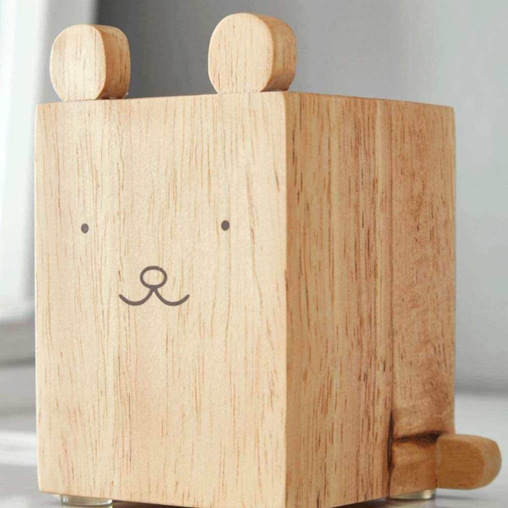 Portalapices Estudio Portalápices de madera maciza, portalápices Manual creativo for estudiantes, suministros oficina for estudio, almacenamiento escritorio Utiles Escolares(A)