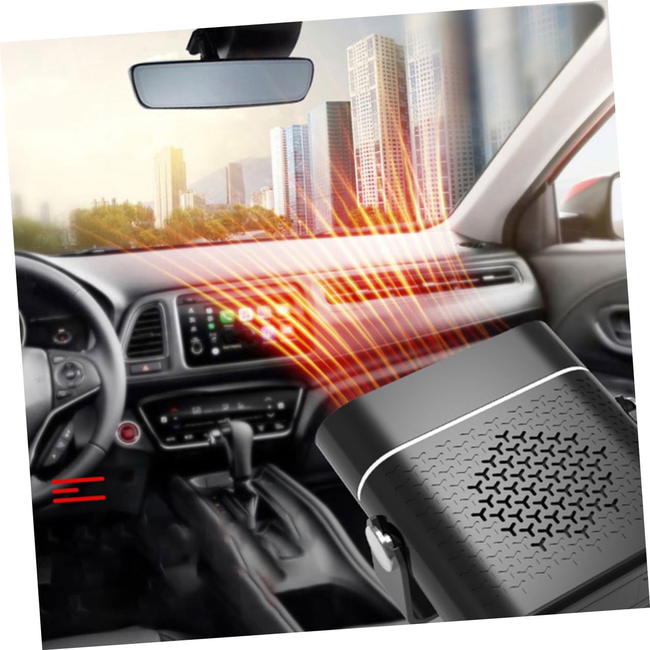 Calentador para Coche Desempañador Eléctrico Portátil Calefactor de Aire para Vehículo Desempañador Ventilador para Coche Calentador para Camión Calefactor Antivaho