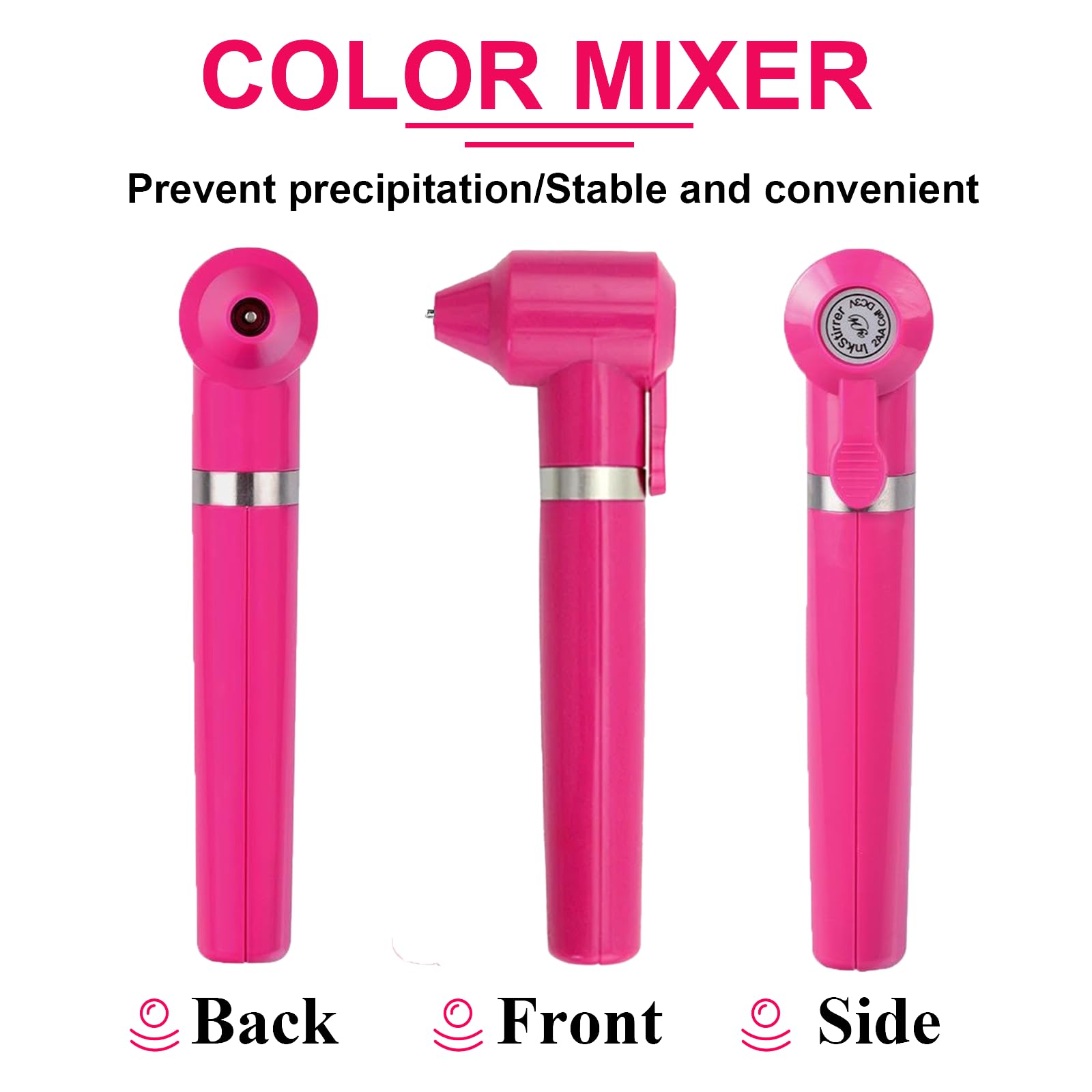 Ink Mixer Machine with 100Pcs Ink Mixing Sticks, Yugui Pigment Mixer Agitator with 100Pcs Mixing Sticks Black Electric Color Mixer Machine for Makeup Eyebrow Color Makeup Pink