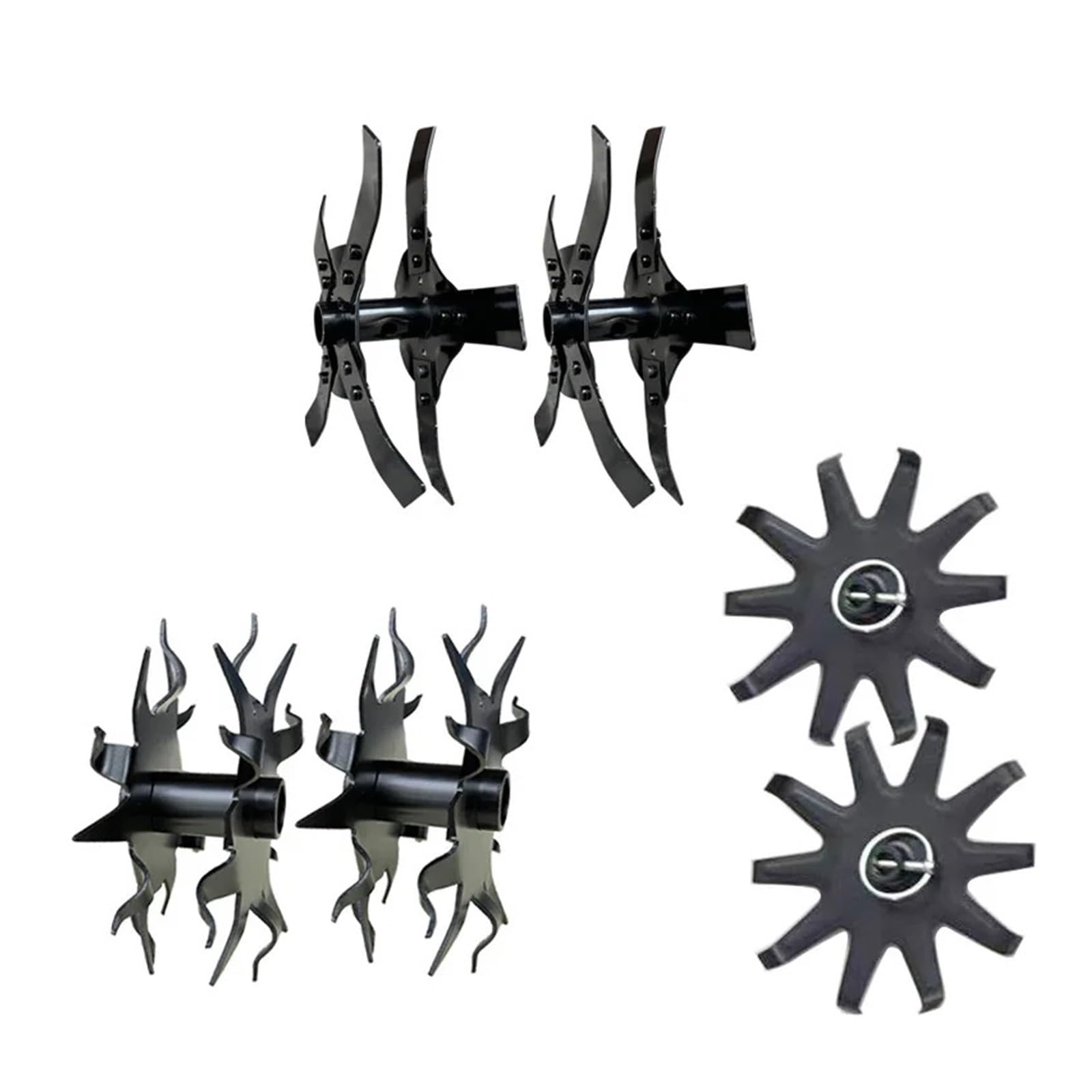 Conjunto de cuchillas for cortacésped, juego de cuchillas de ángulo recto con dientes de cultivador, abridor de surcos, ruedas de deshierbe, ajuste Universal(Sharp wheel)