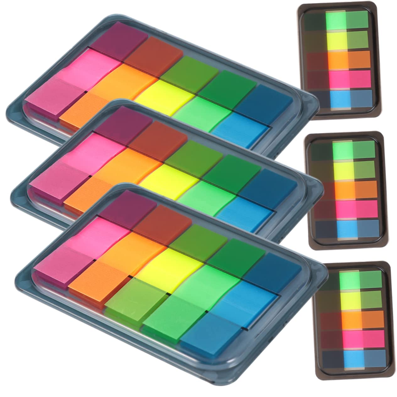 Tiras Adhesivas De Lectura Transparentes Cajas De Marcadores De Página Fluorescentes Para Escuela y Oficina Para Resaltar y Anotar Textos
