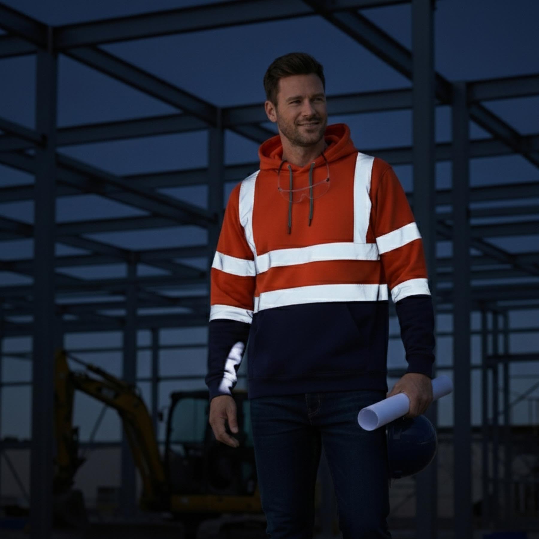 Nowe męskie 'Hi Vis Visiity' polar Viz bezpieczeństwo odzież robocza bluza z kapturem kurtka