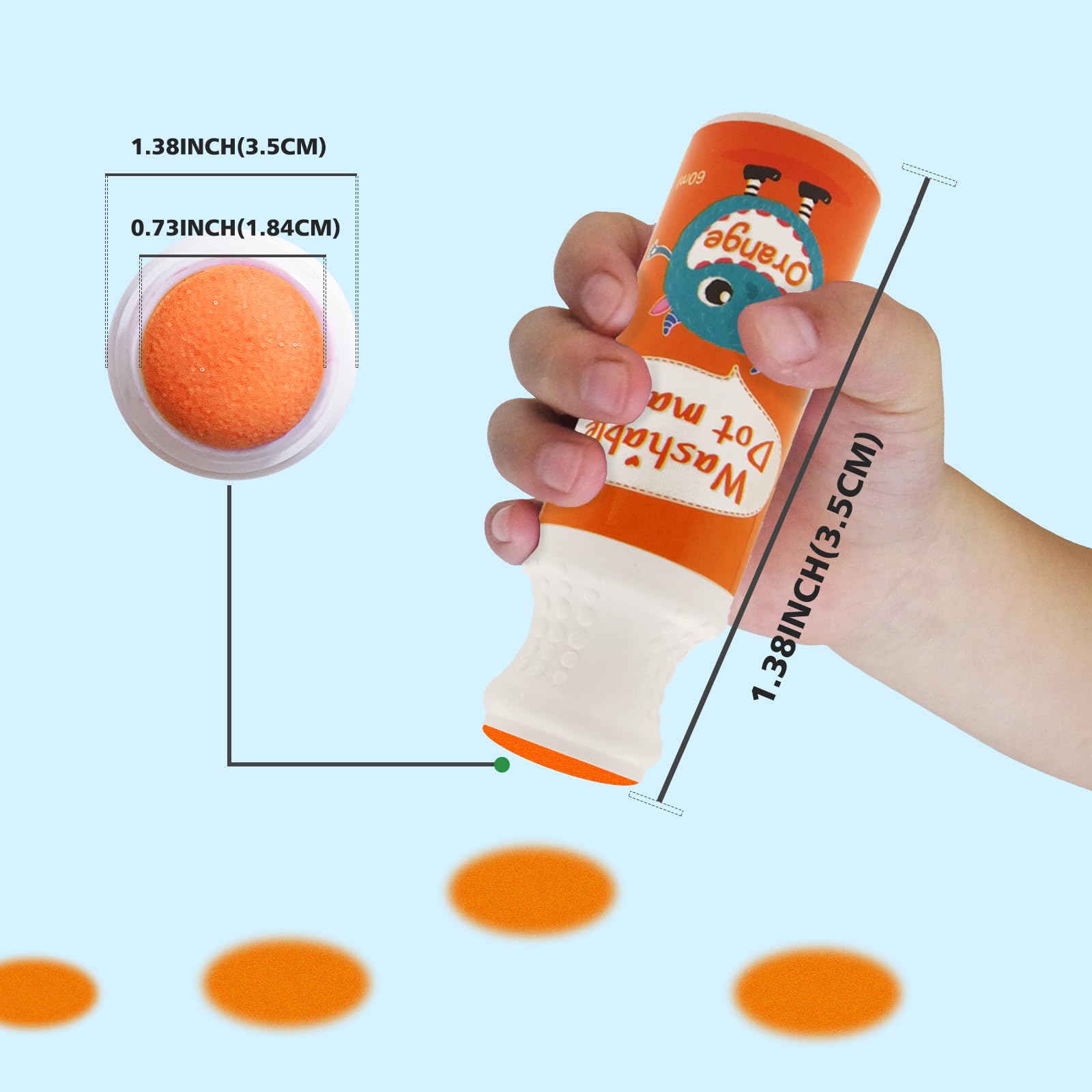 R&DLanci 28 PCS Washable Dot Markers for Toddlers 8 Colours Bingo Dabbers with 108 PDF & 12 Activity Papers - Image 3