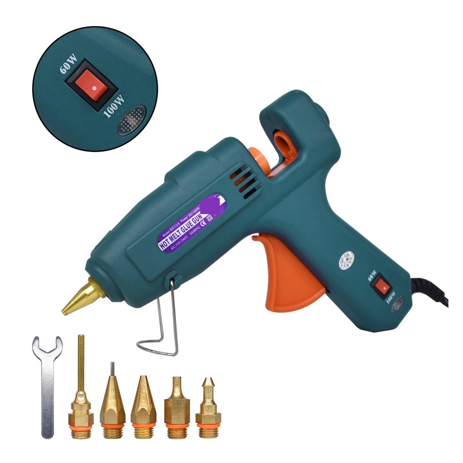 Pistola de pegamento para derretir, para manualidades, reparaciones rápidas en el hogar Pistola de Pegamento Caliente 60/100W Doble potencia pistola de pegamento de fusión de alta temperatura for el h