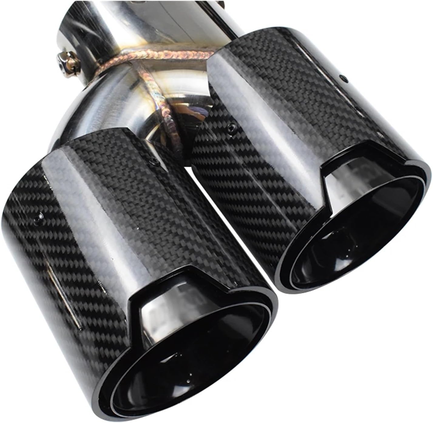 Compatible For BMW 2021 2022 2023 G23 M440i G20 G21 M340i G42 M240i Black 4 Outlet Carbon Fiber Exhaust Tip (Color : Black)