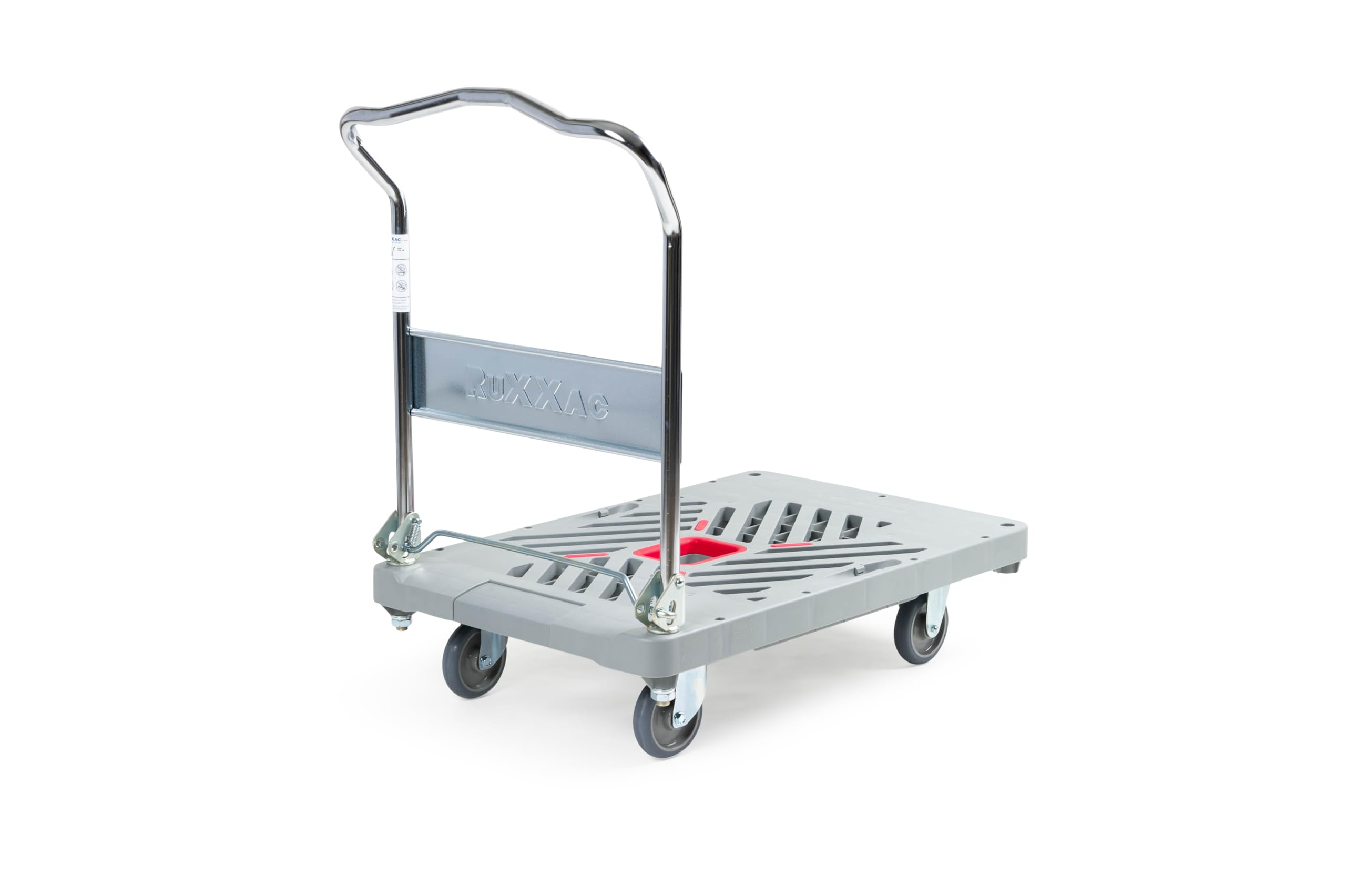 Dandy XL, 330 kg Tragfähigkeit, Plattformwagen, klappbar | Mit klappbarem Schiebebügel, LxB 865 x 600 mm