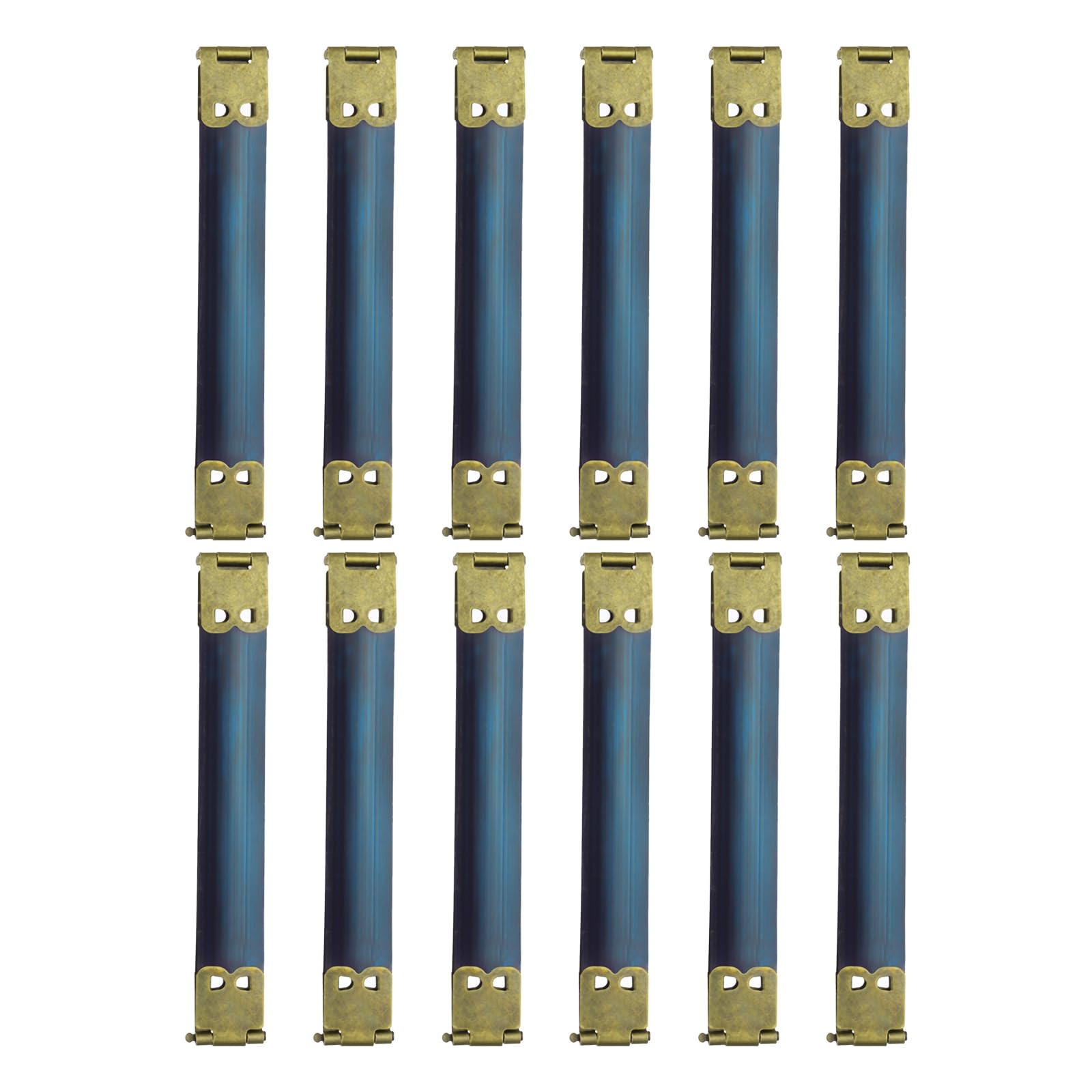 QUARKZMAN 12Pcs Marco Flexible Interno de Metal, 10cm/3.9" Marco de Monedero con Cierre de Beso, Bisagras para Bolso, Clip para Cartera, Manualidad, Costura, Fabricación de Monederos, Bronce