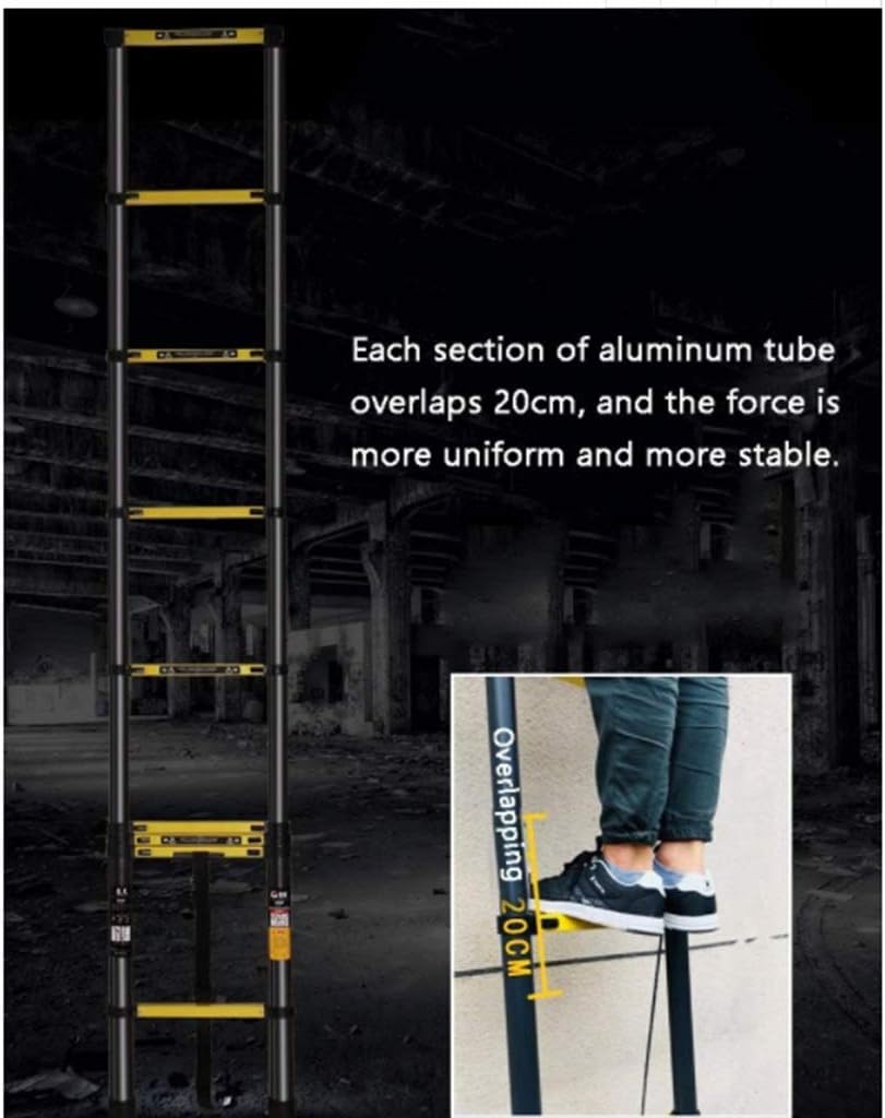Aluminum Alloy Extension Ladder, Foldable Herringbone Ladder,Multi-Purpose Staircase, Load Capacity300lbs-Easy to Store and Easy to Carry (Size : 2M+2M=4m(13.1FT))