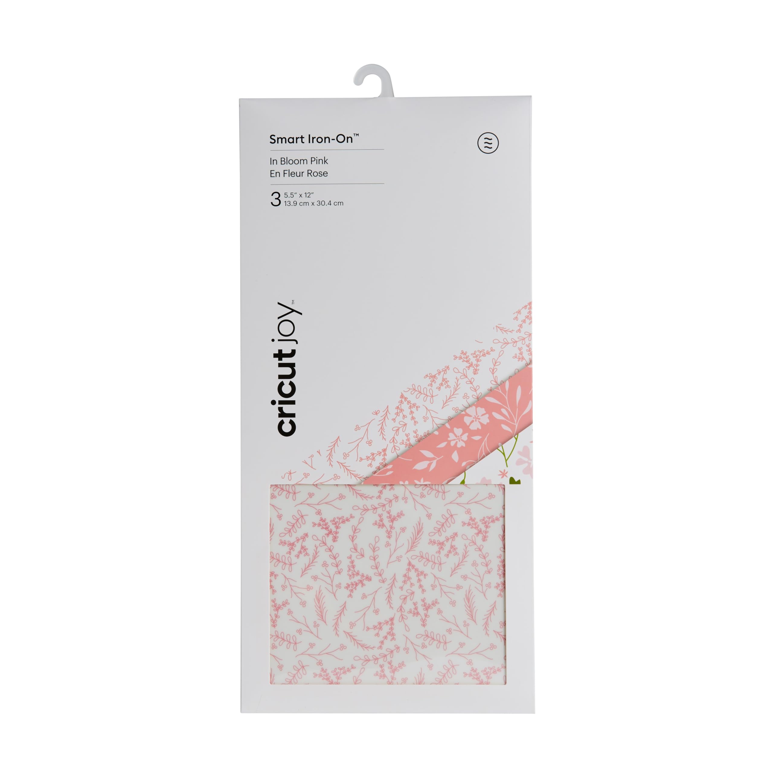 Cricut Joy Smart Iron On | In Bloom Pink | 30.5 cm (12 ft) | 3 x Heat Transfer Vinyl Sheets (HTV) | For use with Cricut Joy