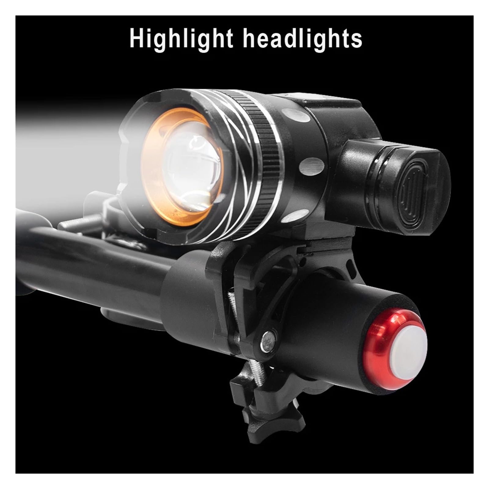 Luci Anteriori Torcia LED Scooter Elettrico Faro Ricaricabile Tramite USB Compatibile con Ninebot F20 F30 F40 Lampada di Sicurezza for Ciclismo con Zoom(1Set)