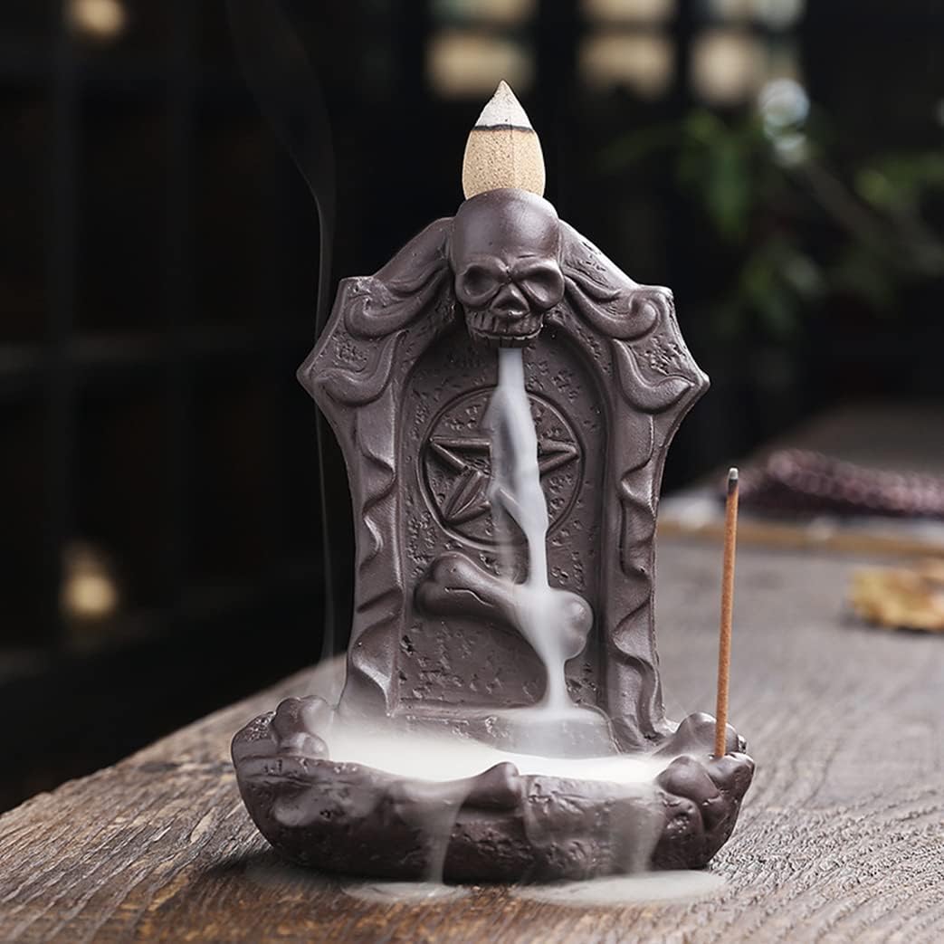 European-Style Halloween Backflow Incense Burner Creative Skull Smoke Waterfall Aromatherapy Holder Sticks Ornamental