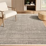 Abani Austin Collection Brown Area Rug - 5' x 8' - Micro Grid Pattern, Non-Shedding - Easy to Clean, Durable for Living Rooms, Dining Rooms & Bedrooms, Pet & Kid Friendly