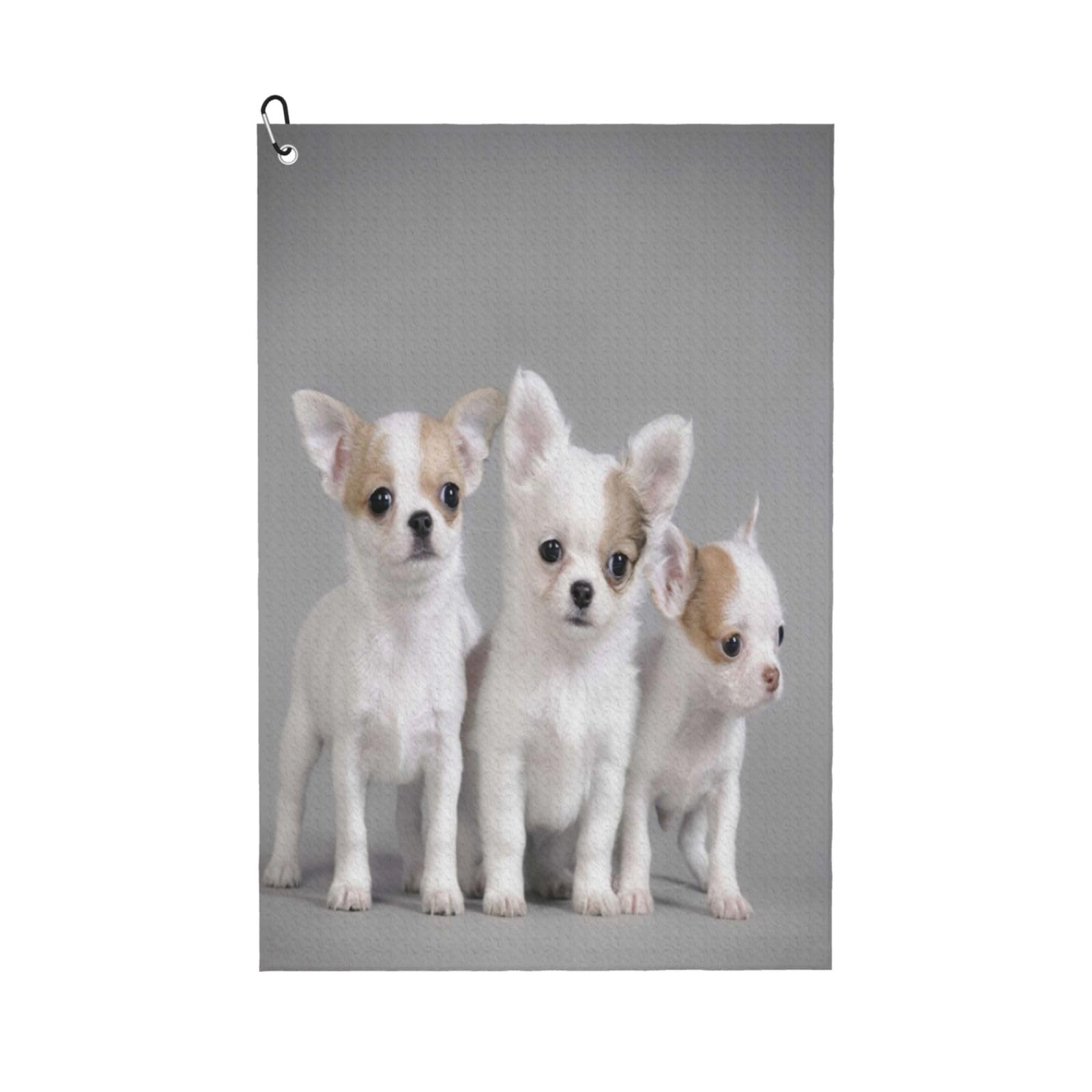 Hnnkloy Chihuahua Puppies, 16x24 in Portable Waffle Golf Towels with Carabiner Clip for Golf Bag