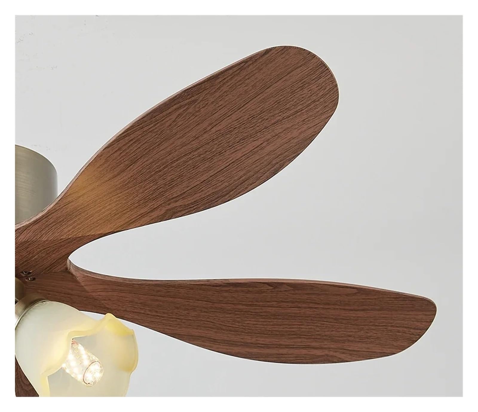 Générique Lustre, Rétro ventilateur lumière 42 pouces 5 feuilles télécommande verre suspension lampe salon salle à manger hôtel silencieux luminaire