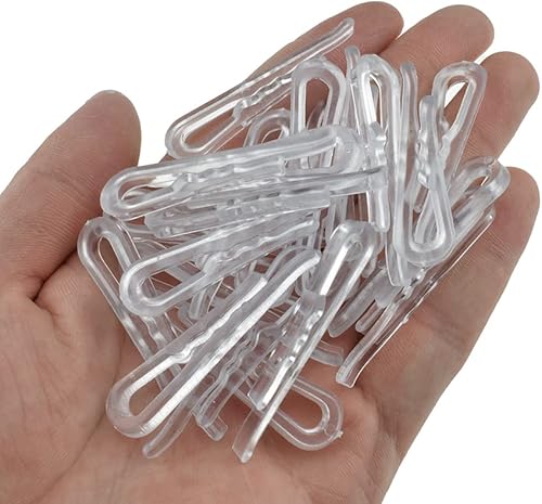 HAHIYO 2 pulgadas1.969 in 120 piezas de plástico transparente en forma de U pinzas de cocodrilo pinzas para ropa camisa clips plegables con dientes