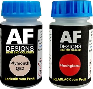 Alex Flittner Designs Lápiz Retoque Compatible con Plymouth QE2 Mysti Rosa Perl + Barniz Cada 50ml Pintura Base Kit