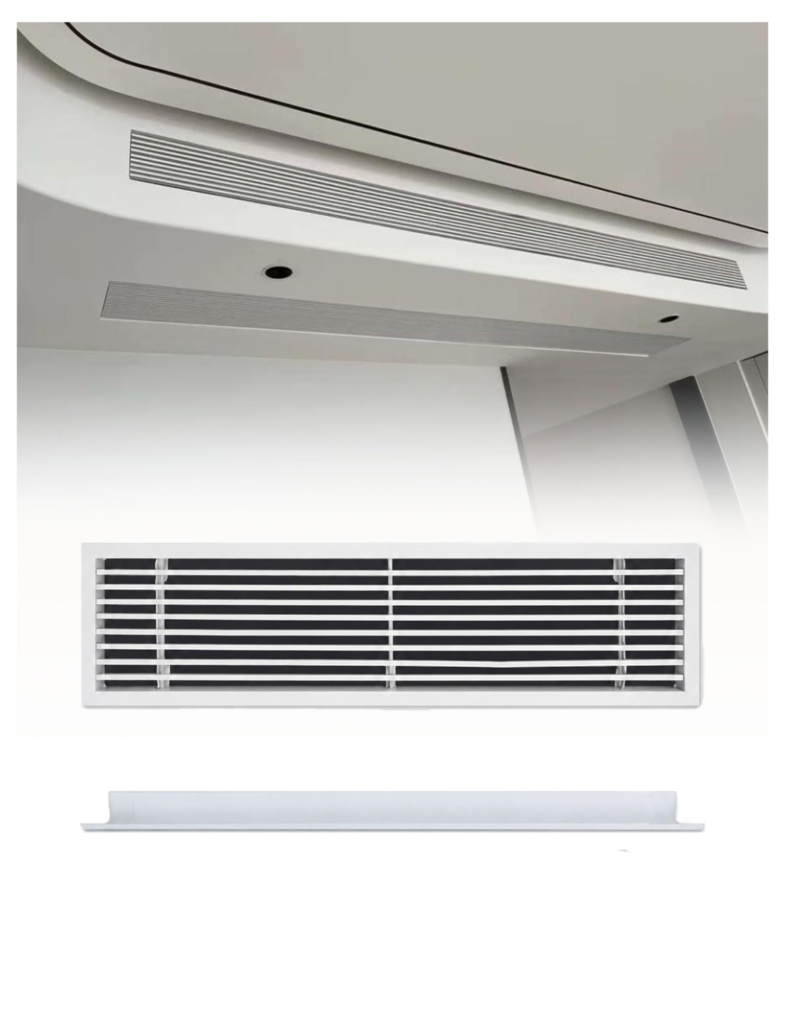 Grille de ventilation linéaire pour le confort thermique du salon