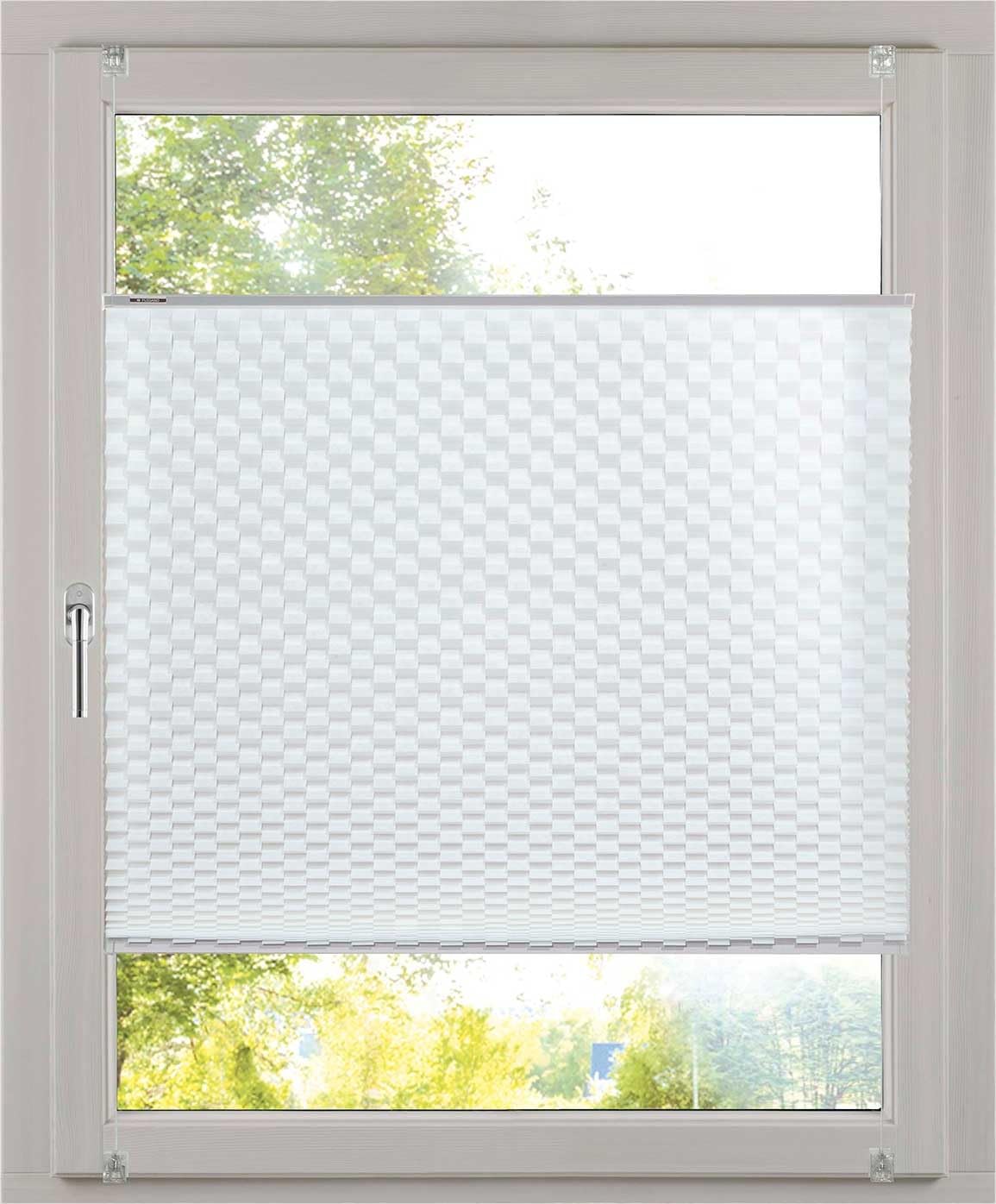 K-Home Klemmfix Pleated Blind 3D Effect White 80 x 130 cm