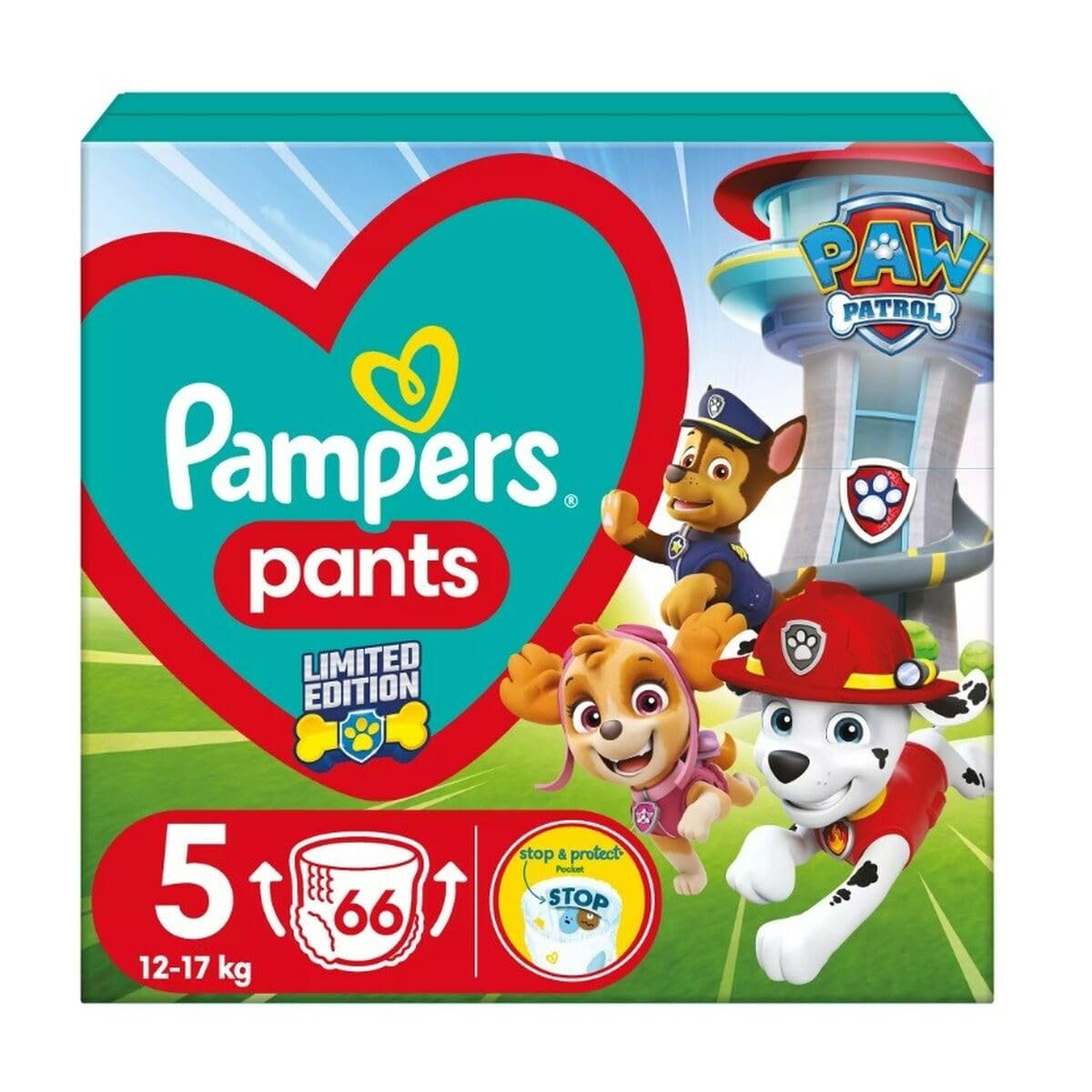 Pampers Pants Größe 5 – Hund Patrol Edition (12–17 kg), 66 Stück