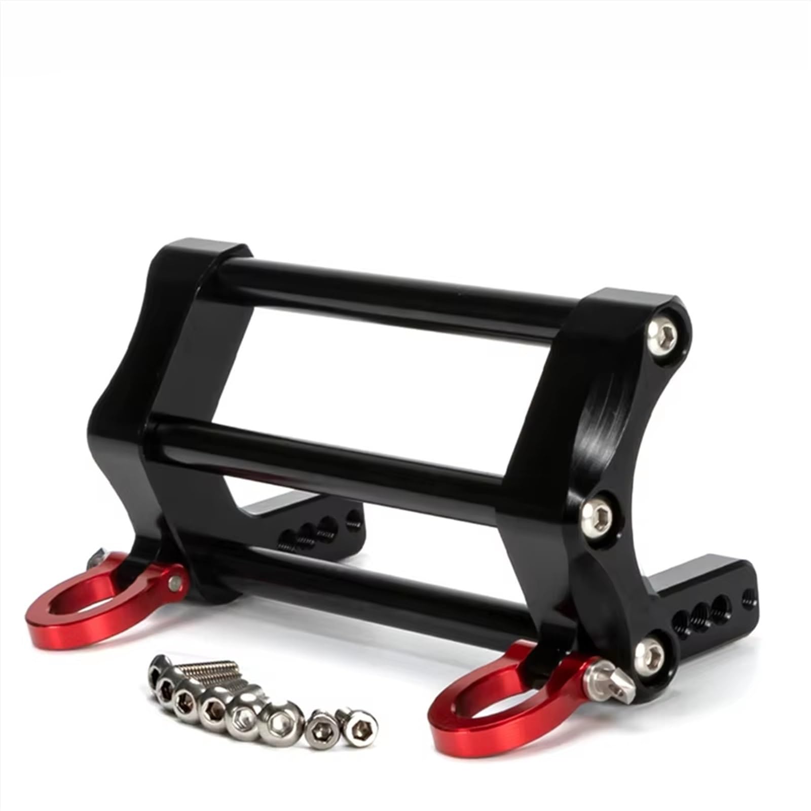 Accesorios Coches RC Compatible con Axial para SCX10 para Traxxas para TRX4 1/10 Coche Trepador De Control Remoto DIY Actualizaciones Piezas Parachoques Delantero De Metal con Gancho Remolque