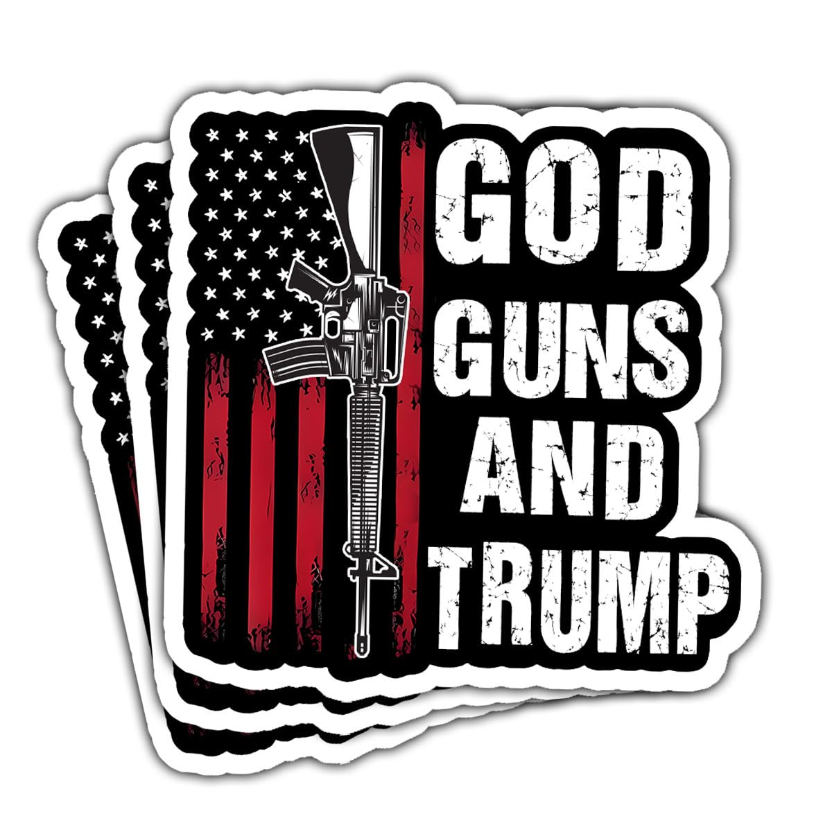 Vinyle God Guns and Trump autocollant haute durabilité pour fenêtre et casque