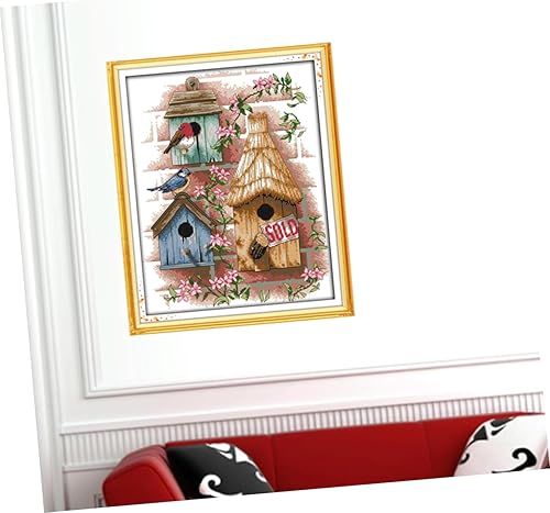 Miniatura 9 de VILLCASE Kits de bordado Kit de cruz de ciervo Kit de cruz de rosa Kit de ornamento Kit de decoración Kit de decoración para colgar en la pared