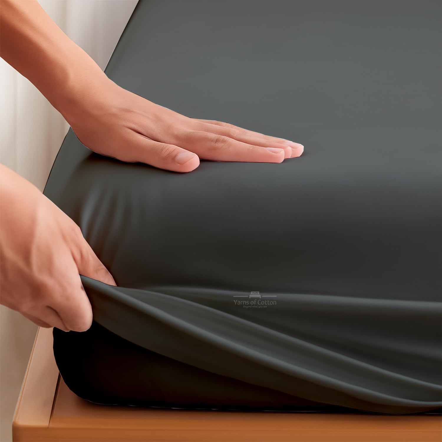 Split Head Flex 4 PC Sheet Set for Adjustable Bed, King 28" Split Down from The Top, 100% Egyptian Cotton 600 Thread Count, 18" Deep Pocket, Super Soft Wrinkle Free, Dark Grey