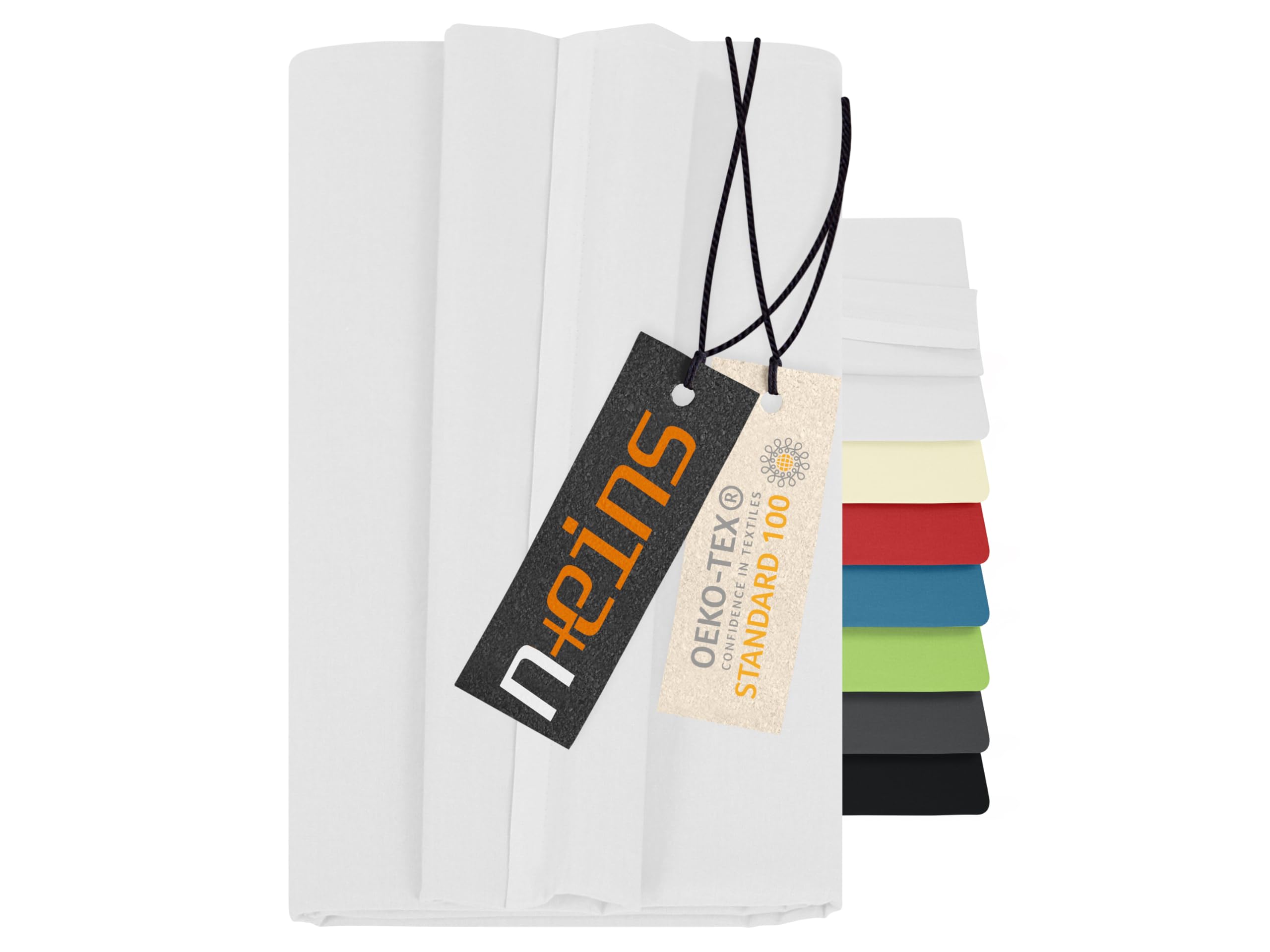 Biancheria da letto - Lenzuolo in cotone 100% in 7 colori – Lenzuolo senza elastico – Taglia unica di circa 150 x 250 cm., 100 % cotone, bianco, ca. 150 x 250 cm