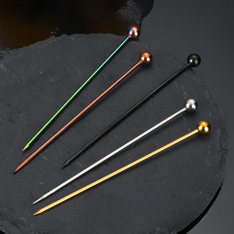 ONUIFIKE Silverware Set, 1/4/6/8/10/12 Pcs 304 Stainless Steel Fruit Forks Creative Colorful Snack Decoration Dessert Fruit Plate Fruit Picks, Home Cutlery Flatware Set(Rose Gold,1 Piece)