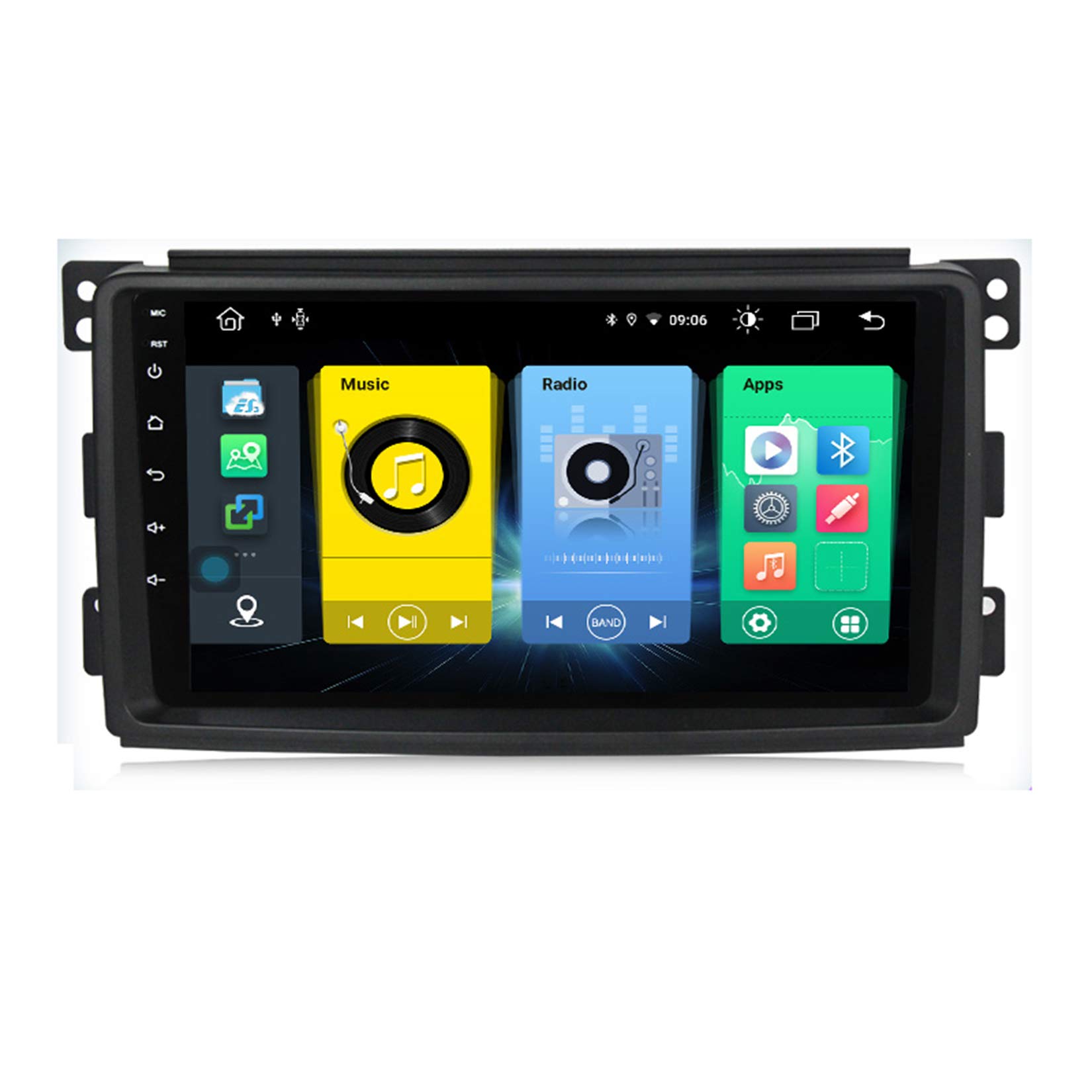 TypeBuilt Android Car Radio 10 Inch Touch Screen GPS Stereo Player for Smart Fortwo W451 2006~2009 Plug and Play with Bluetooth Sat Navigation Support Mobile Phone Mirror Link Dual,C300