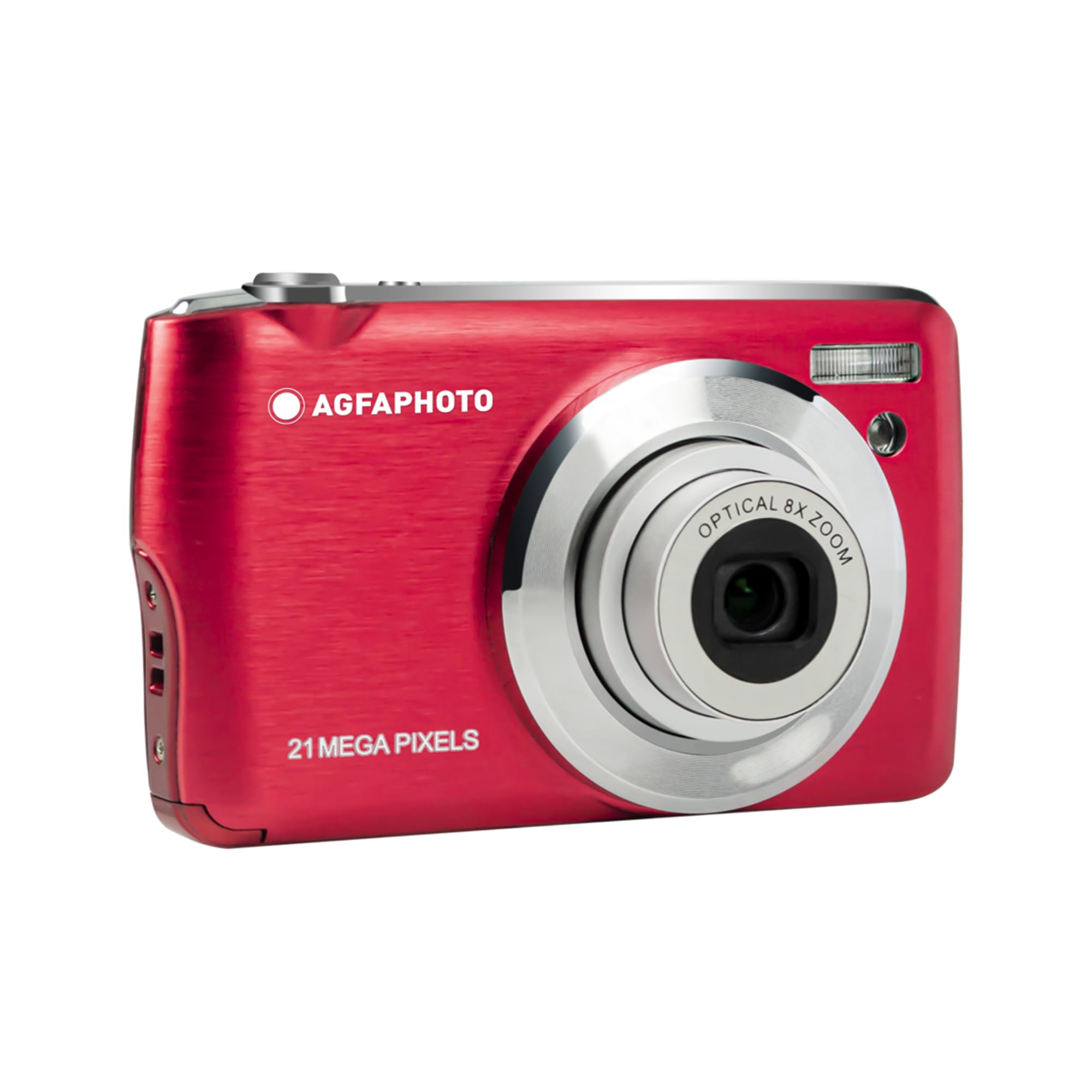 AGFA PHOTO Realishot DC8200 - Fotocamera Digitale Compatta, 18MP, Video Full HD, Schermo LCD 2.7'', Zoom Ottico 8X, Batteria al Litio e Scheda SD 16GB - Rosso