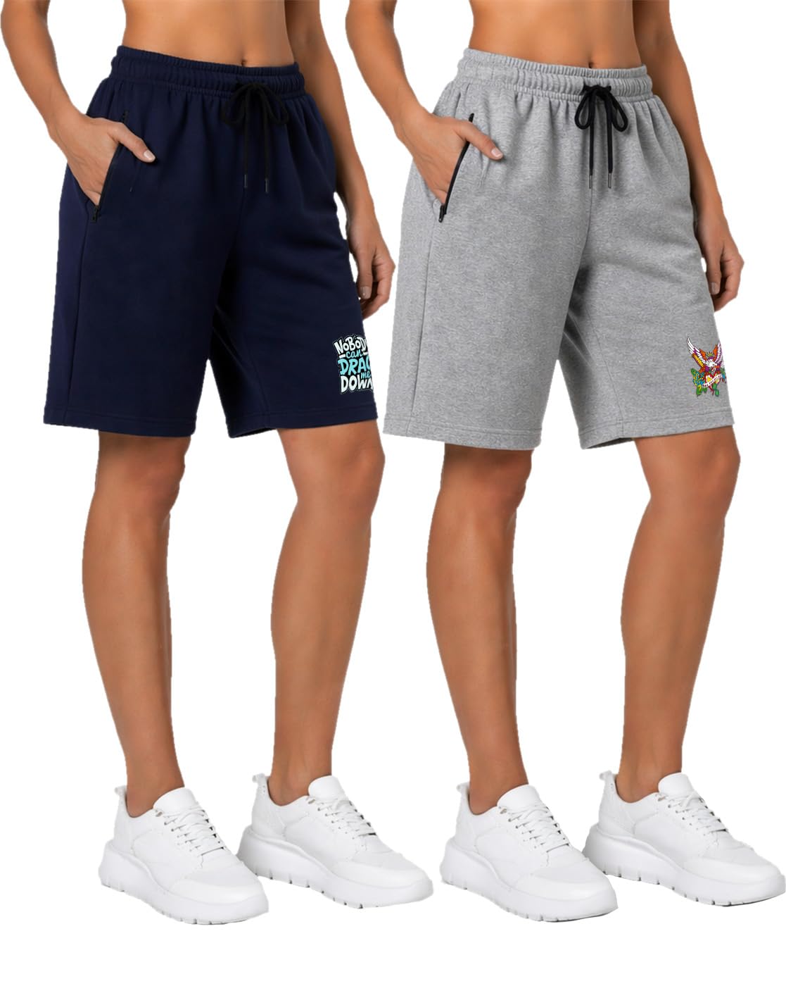 buy that trendz Womens 2 Cats Printed Cotton Zipped Pockets Knee Length Casual Shorts Combo for Women Pack of 2 (S-4XL)-picture-22