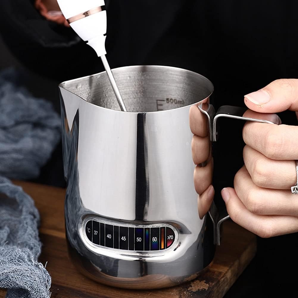 Espresso Cups Latte Art Milk Frothing Jug Coffee Frothing Cup Temperature Induction Coffee Pitcher Cappuccino Milk Cups