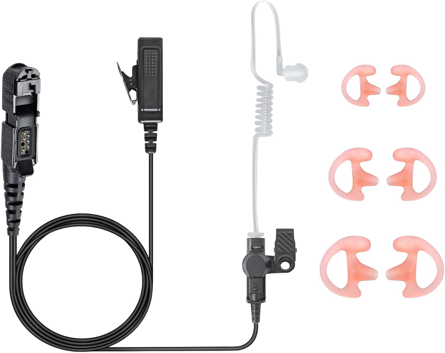 XPR 3500e & 3300e Earpiece Compatible with Motorola Radios & walkie Talkie earpiece with mic/PTT For XPR 3300 3500 3000e Series Two Way Radio Headset Concealed air duct for warehouse security