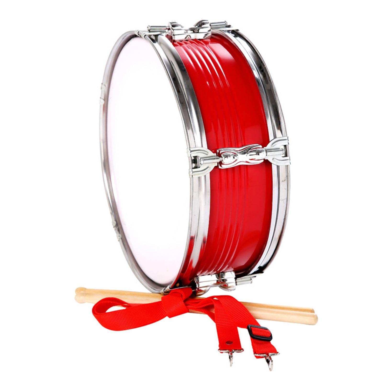 Colcolo Tambor de caja de 13 pulgadas con baquetas y correa de hombro ajustable, juguete educativo con borde de acero inoxidable, tambor musical para