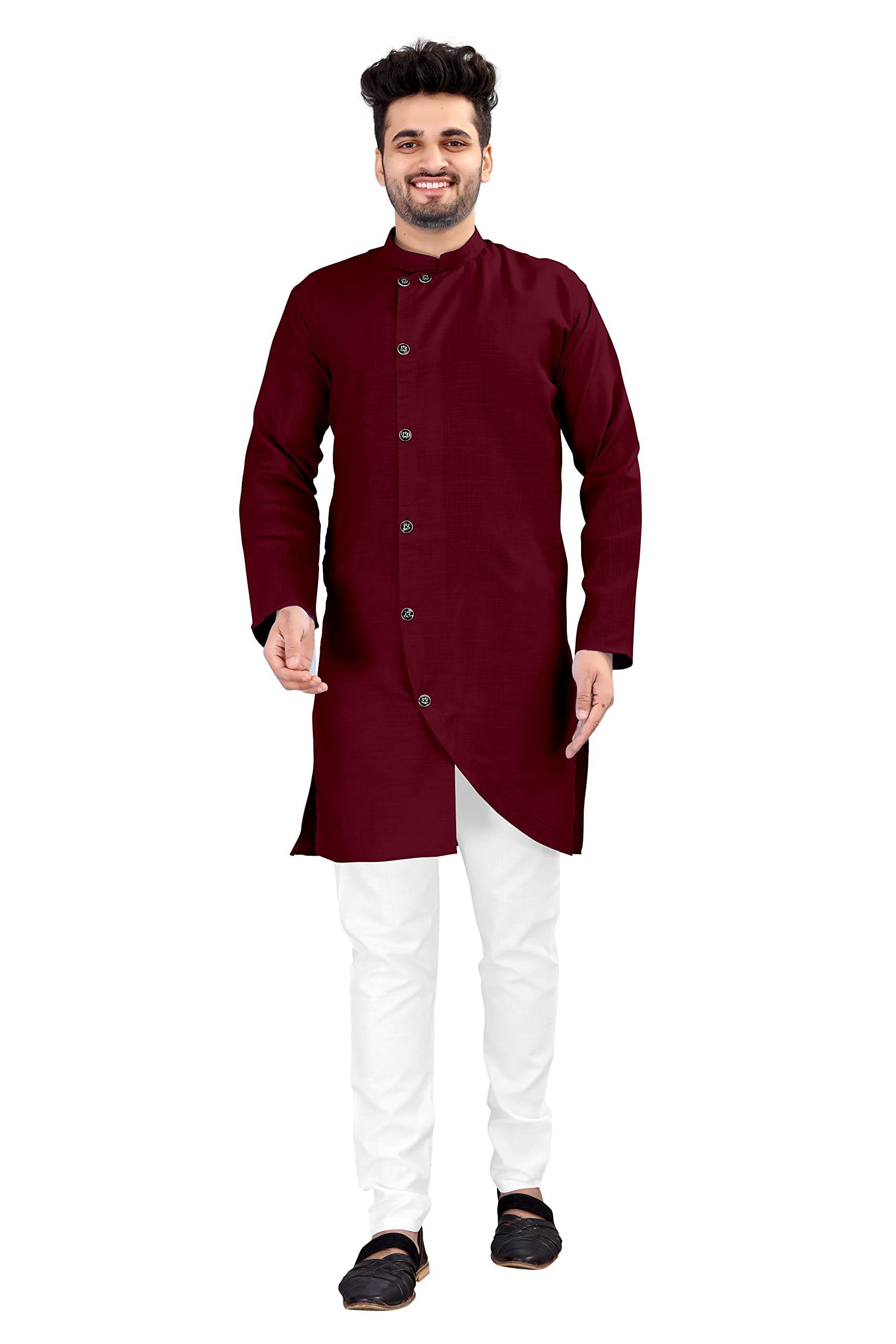 crystal revenue Mens Kurta Pyjama Set with The Cross Arrow Classic Look 100% Cotton, Wedding, Party, Birthday, Set Of 1.-picture-11