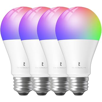 THIRDREALITY Zigbee A19 Smart Colour Lamp ZL4 Pack of 4 E27 Compatible with Home Assistant, SmartThings, Aeotec, Homey, Hubit