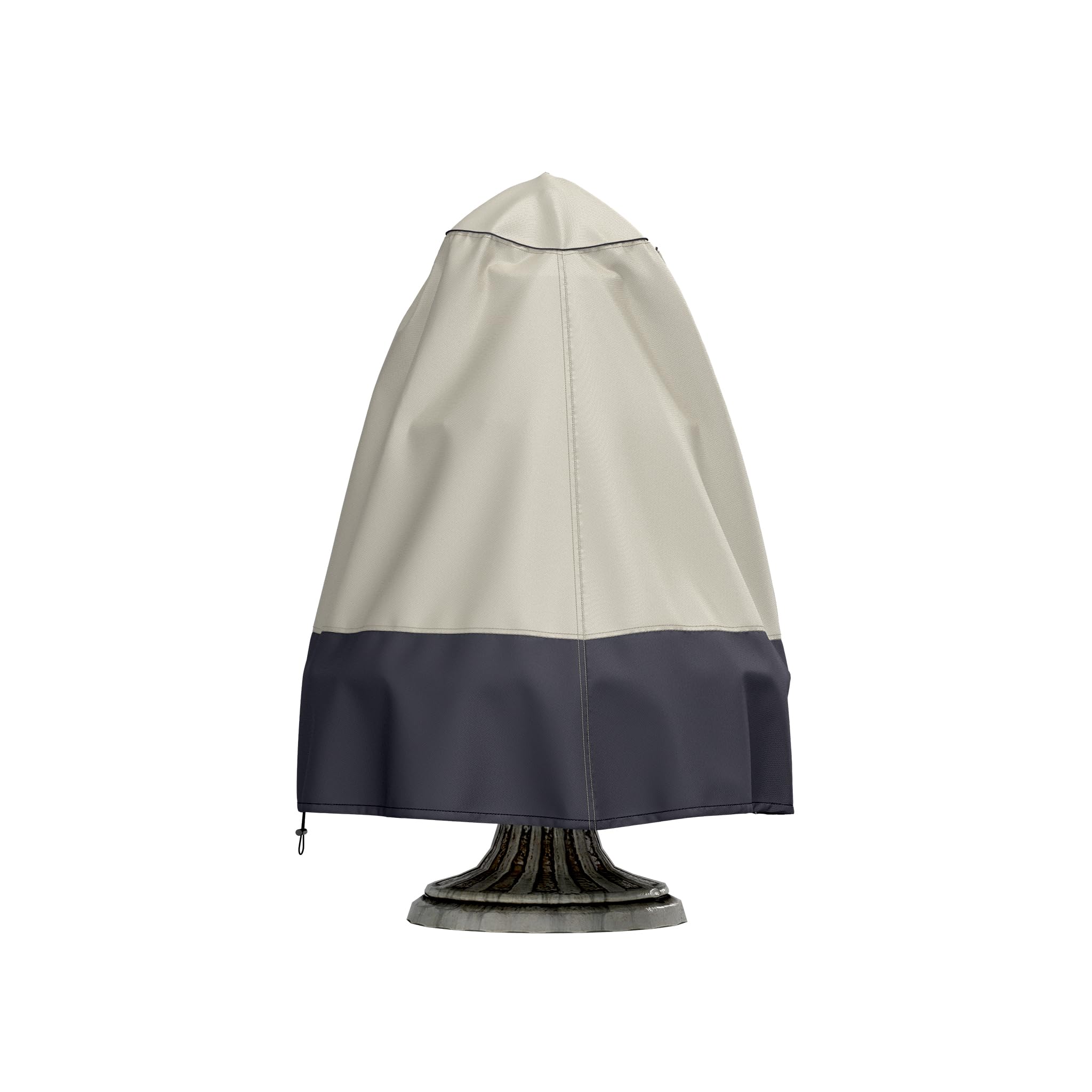 Fountain Cover, 48" Dx68" H - All-Season, Heavy-Duty 420D Oxford Fabric, Waterproof Resistant Zippered Access, Drawstring Bottom Khaki/Grey Two-Tone (Khaki/Grey)-image-12