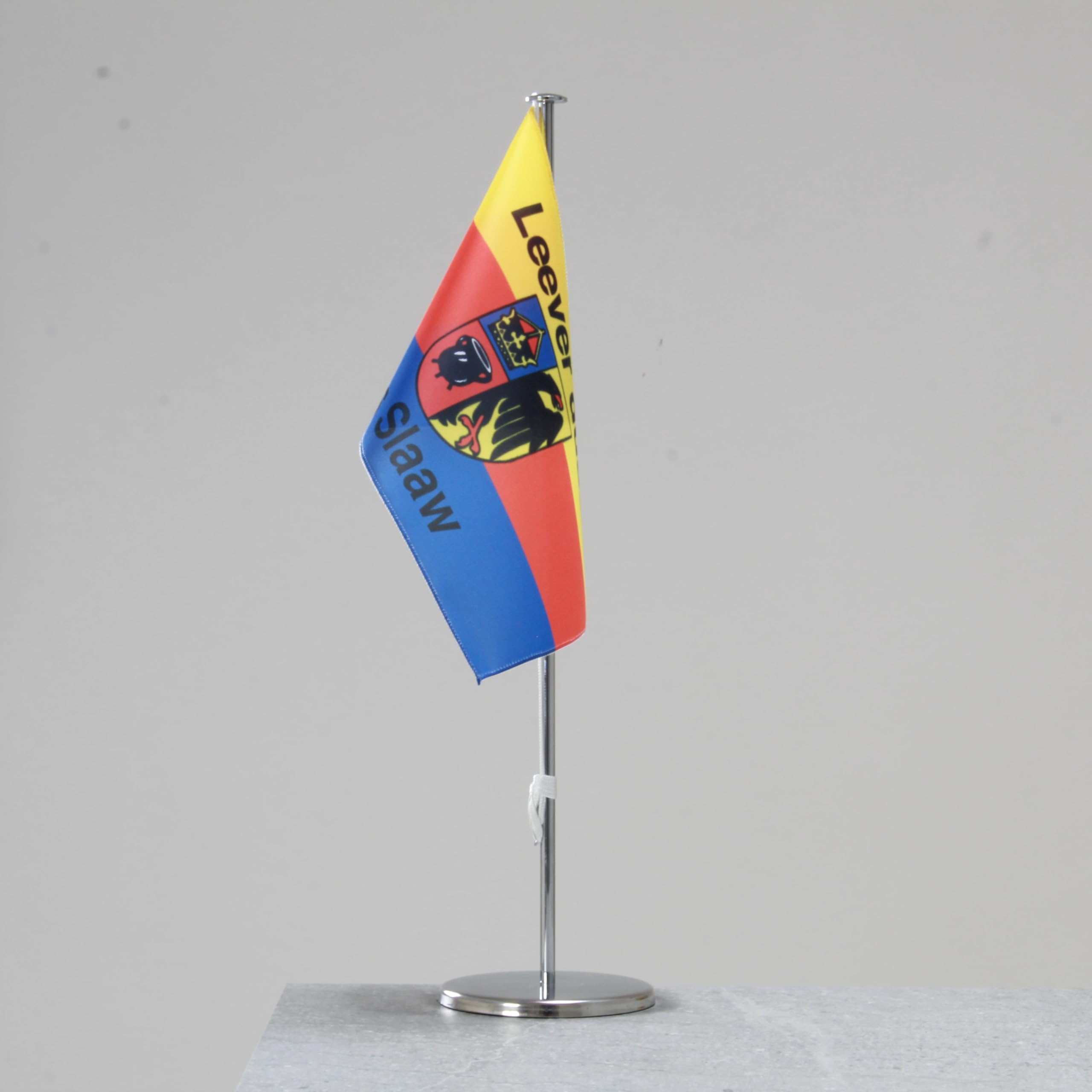 Drapeau de table « Lever duad üs Slaaw » - Motif de la liberté frisonne pour l'intérieur - Bois - 42 cm
